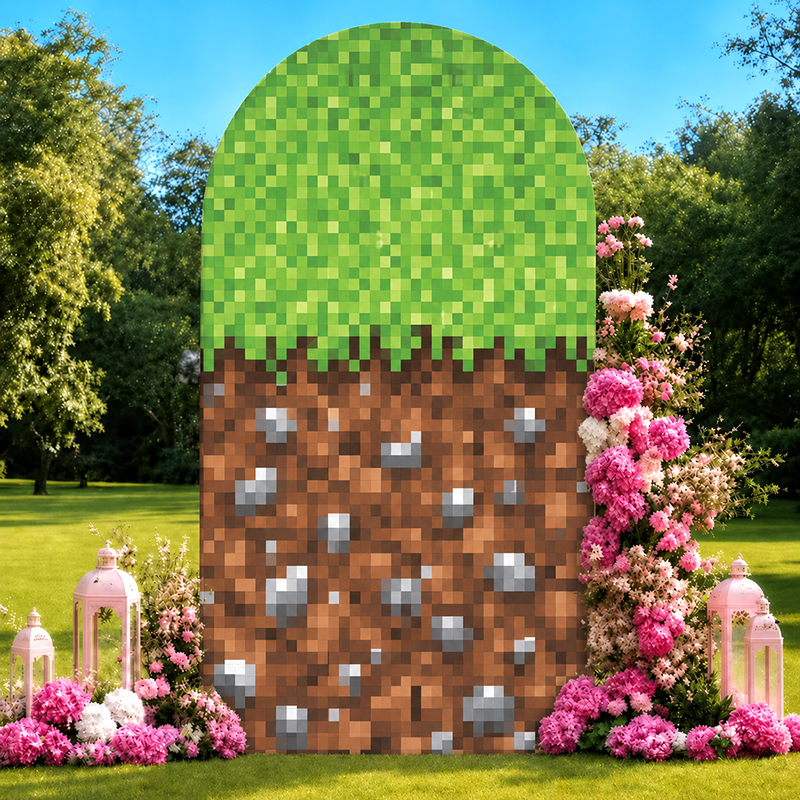 Retro Gaming Event - Retro Pixel World Arch Backdrop Cover
