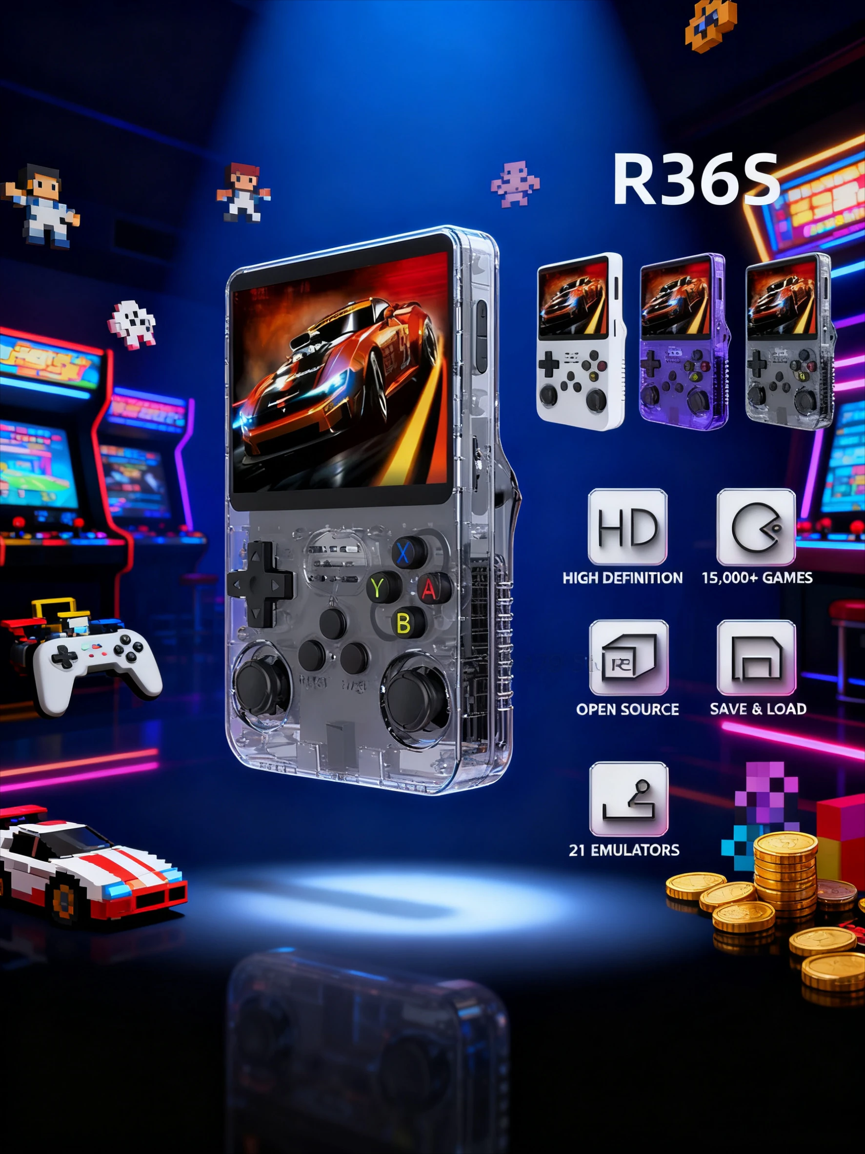 Retro Handheld Console - 128G R36S Retro Handheld Video Game