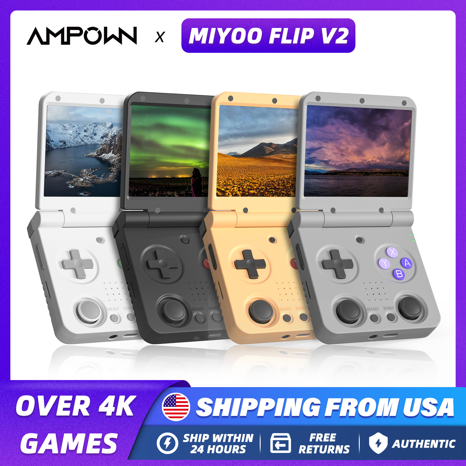 Retro Gaming Os Linux - MIYOO FLIP V2 Handheld Game Players