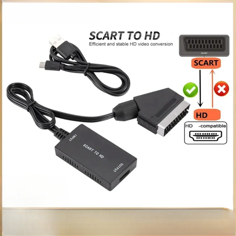 Scart To Hdmi - Upgrade SCART to HDMI-converter with cable: