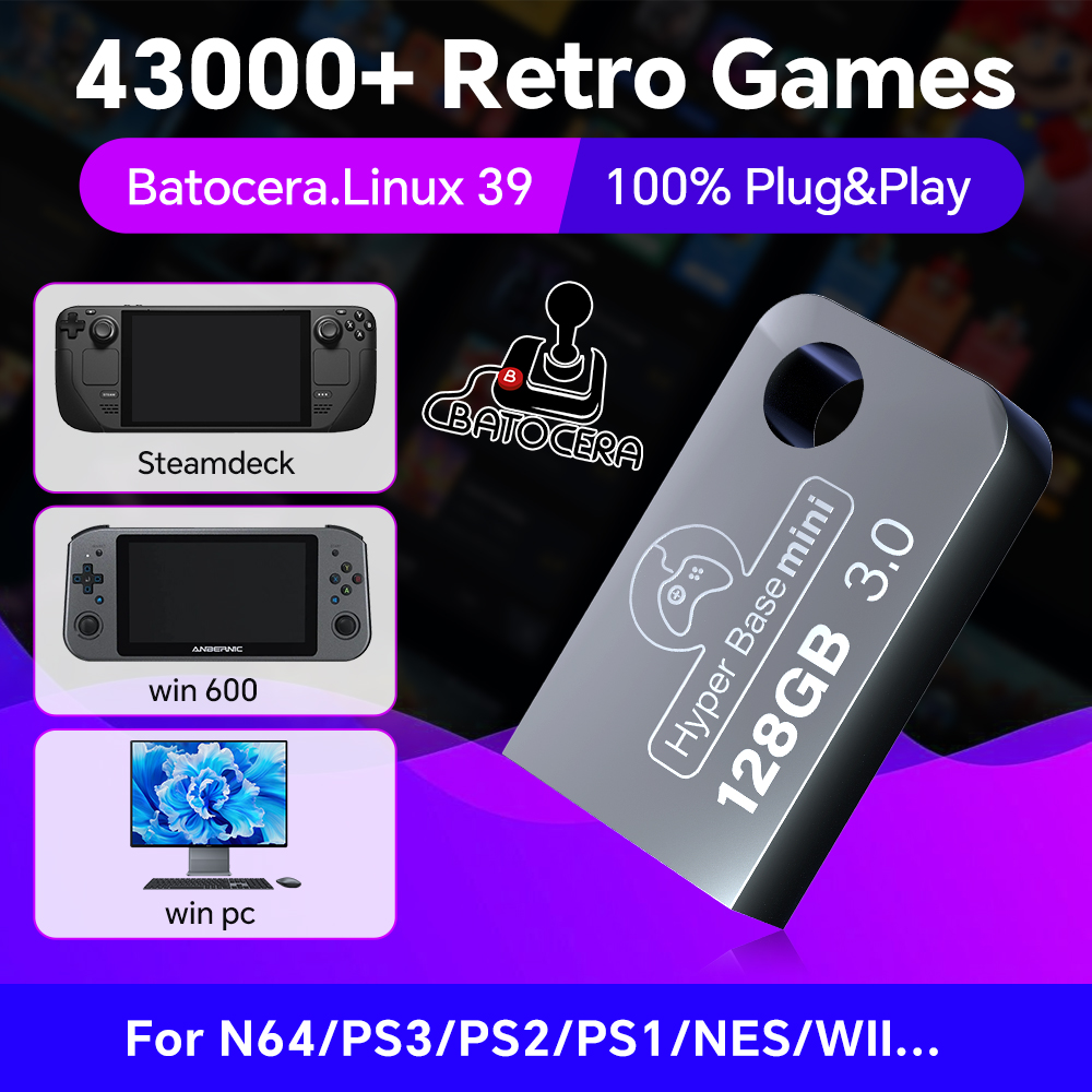 Retro Gaming Os - Batocera 128G USB Flash Drive For