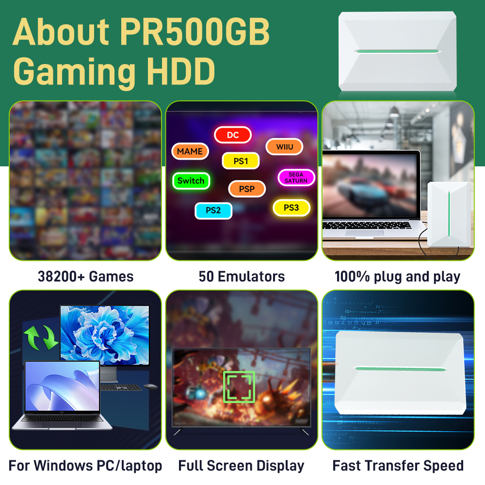 PR500GB Gaming HDD with 38200+ - Retro Gaming Emulator Pc 评论和价格