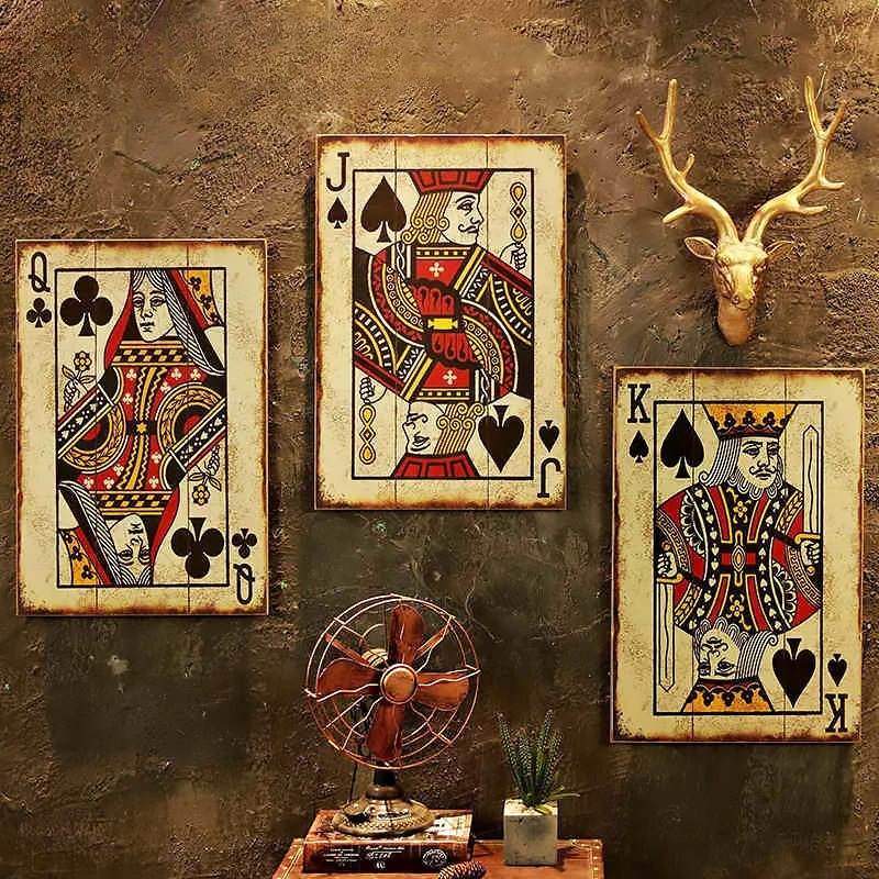 Industrial Chic Poker Wall Dec - Retro Gaming Art 评论和价格