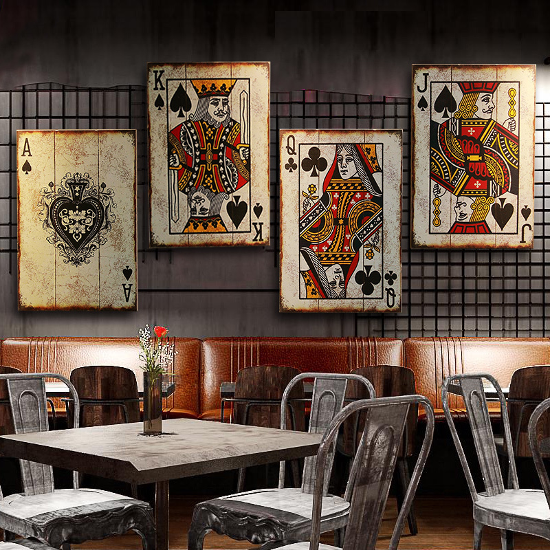Industrial Chic Poker Wall Dec - Retro Gaming Art 评论和价格