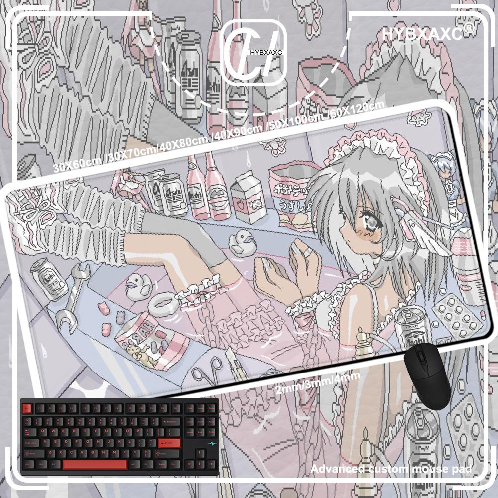 Pixel Art Anime Girl Mouse Pad - Retro Gaming Desk Setup 评论和价格