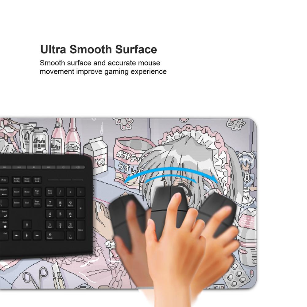 Pixel Art Anime Girl Mouse Pad - Retro Gaming Desk Setup 评论和价格