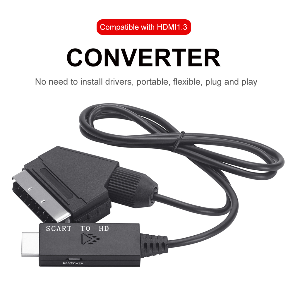 1m Video Audio Converter Adapt - Scart To Hdmi 评论和价格
