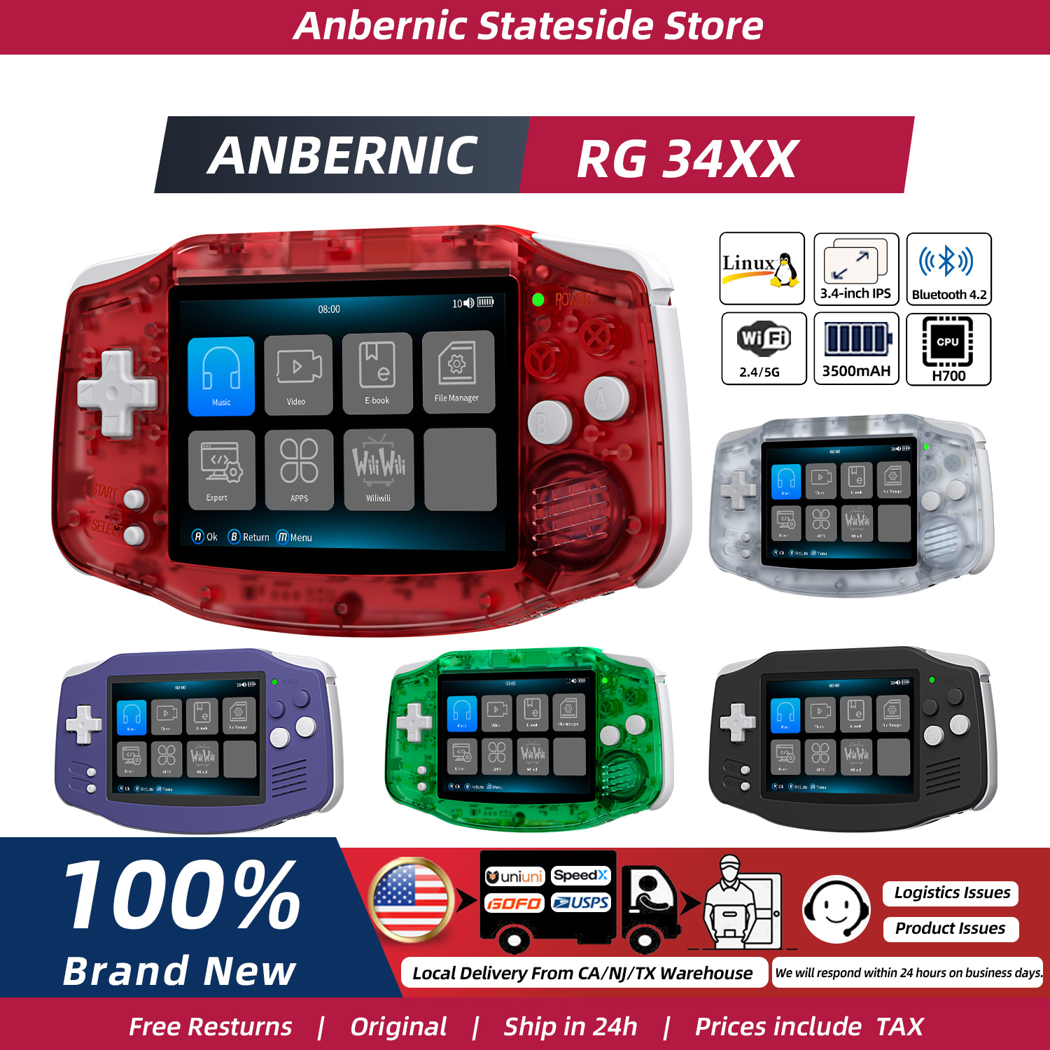 ANBERNIC RG34XX Retro Handheld - Retro Gaming Os 评论和价格