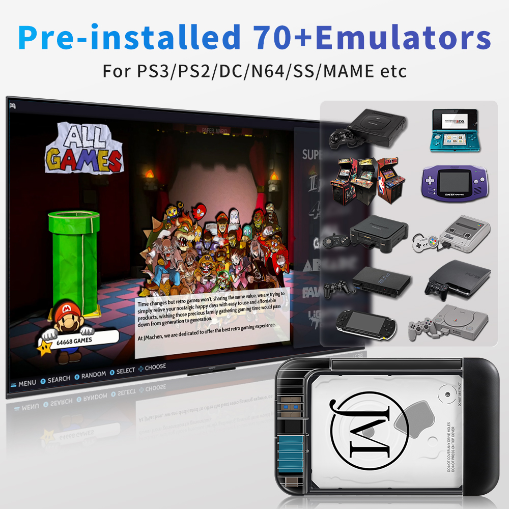 RETROBAT Portable 500G Gaming  - Retro Gaming Os 评论和价格