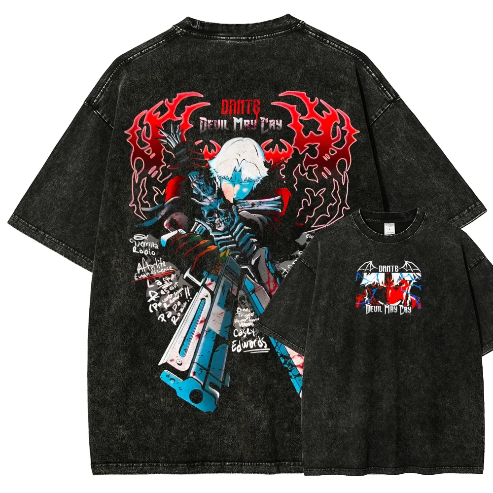 Devil May Cry Retro Washed T-s - Retro Gaming Shop 评论和价格