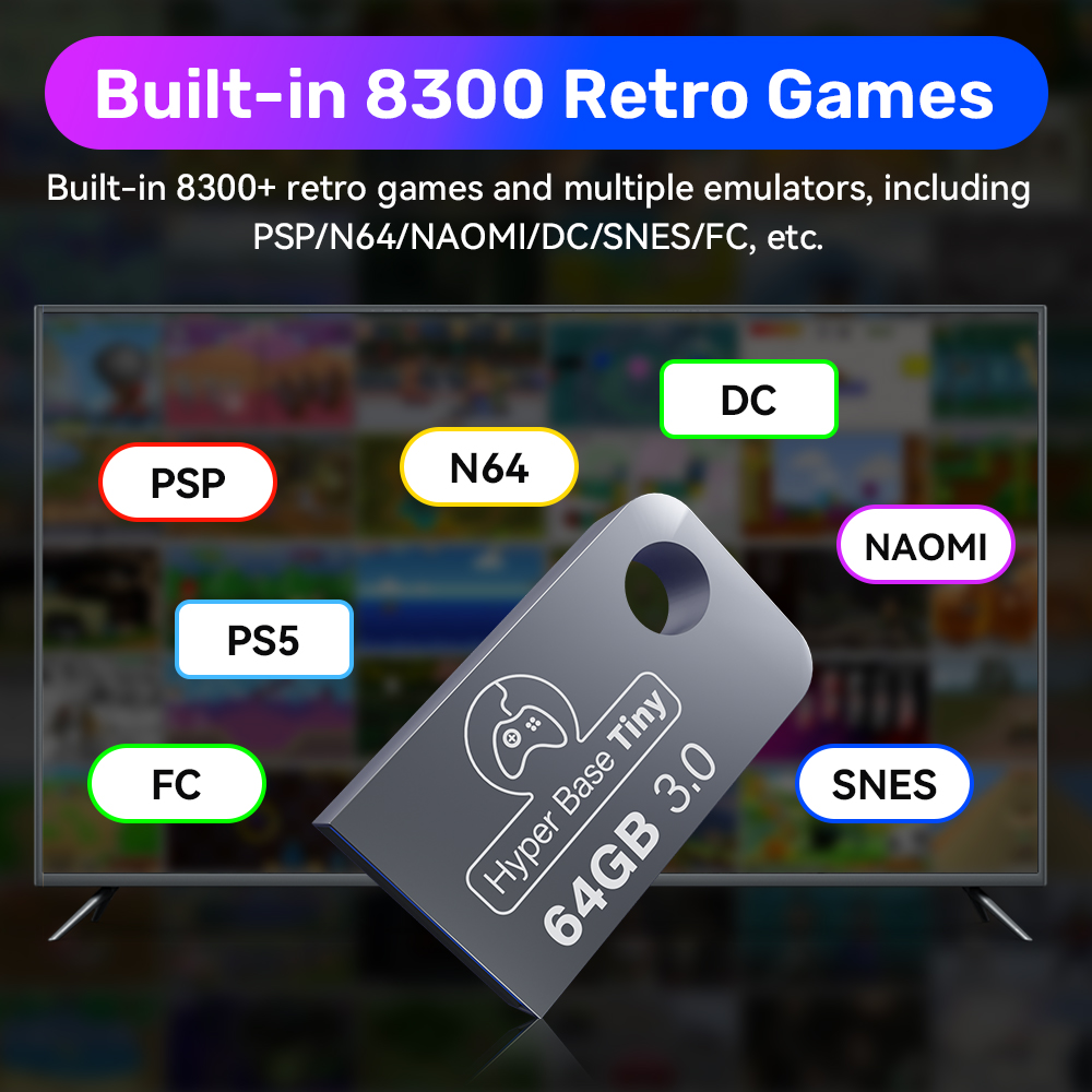 Retrobat 64G Gaming USB Flash  - Retro Gaming Emulator Pc 评论和价格