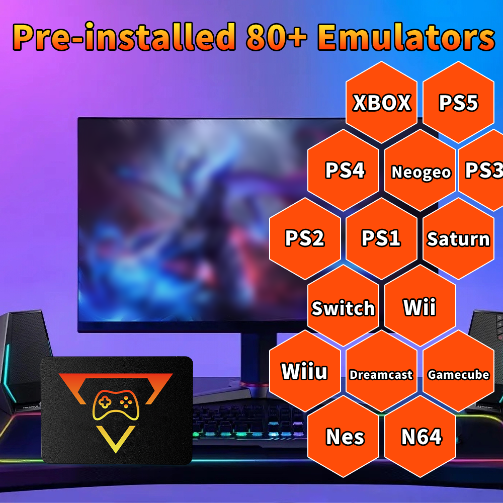 Portable Retro Gaming SSD 80+E - Retro Gaming Emulator Pc 评论和价格