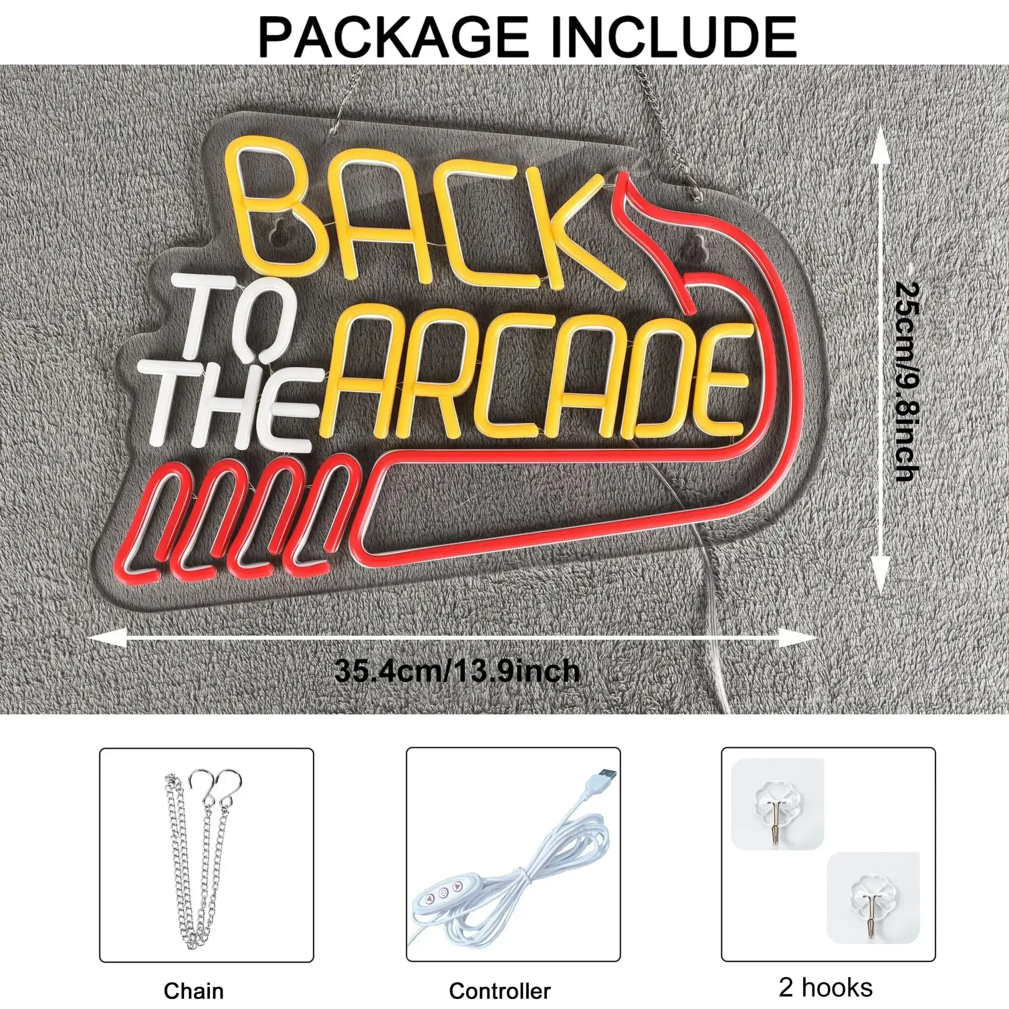 Back to The Arcade Neon Sign R - Retro Gaming Room Ideas 评论和价格