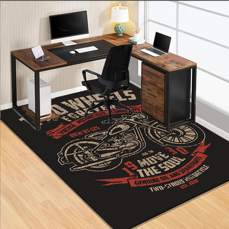 Motorcycle themed desk rug for - Retro Gaming Desk Setup 评论和价格