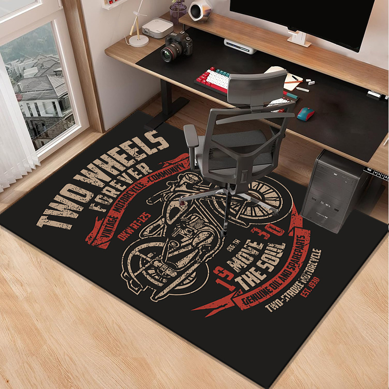 Motorcycle themed desk rug for - Retro Gaming Desk Setup 评论和价格